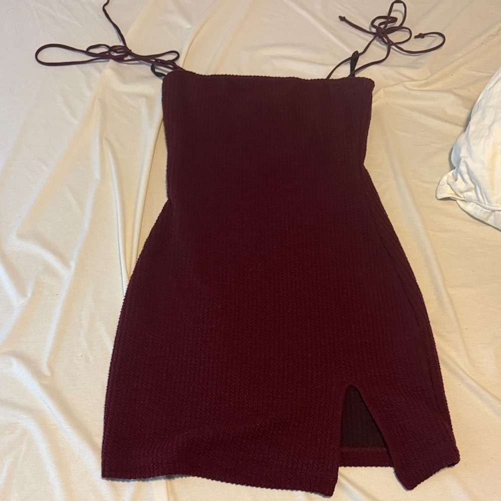 Motel Burgundy bodycon dress
